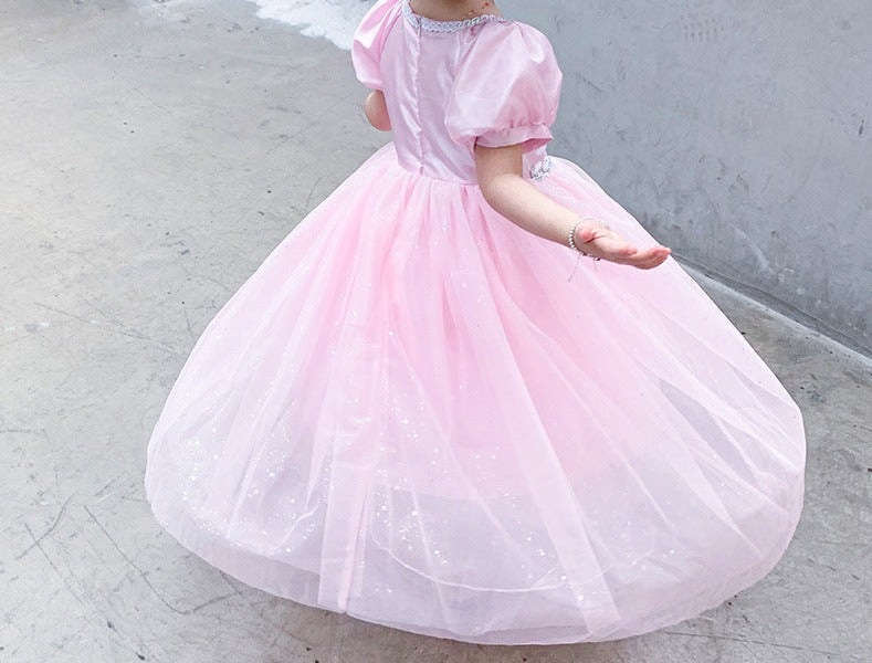 Vestido De Princesa Rosa Brilhos