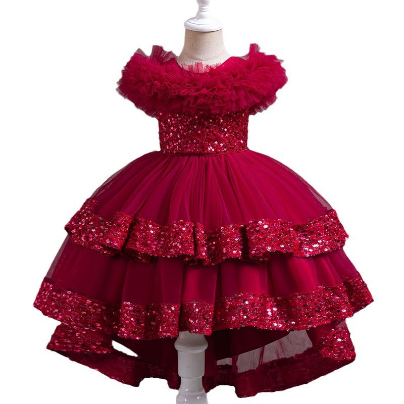 Vestido De Festa Infantil Tule Brilhante