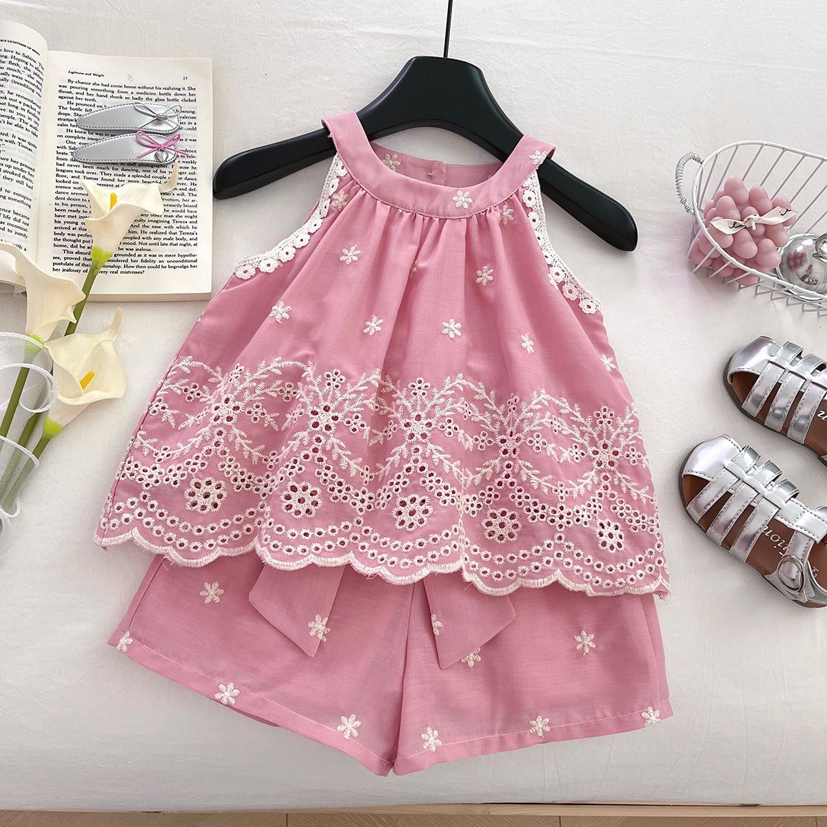 Conjunto Infantil Feminino Renda Floral