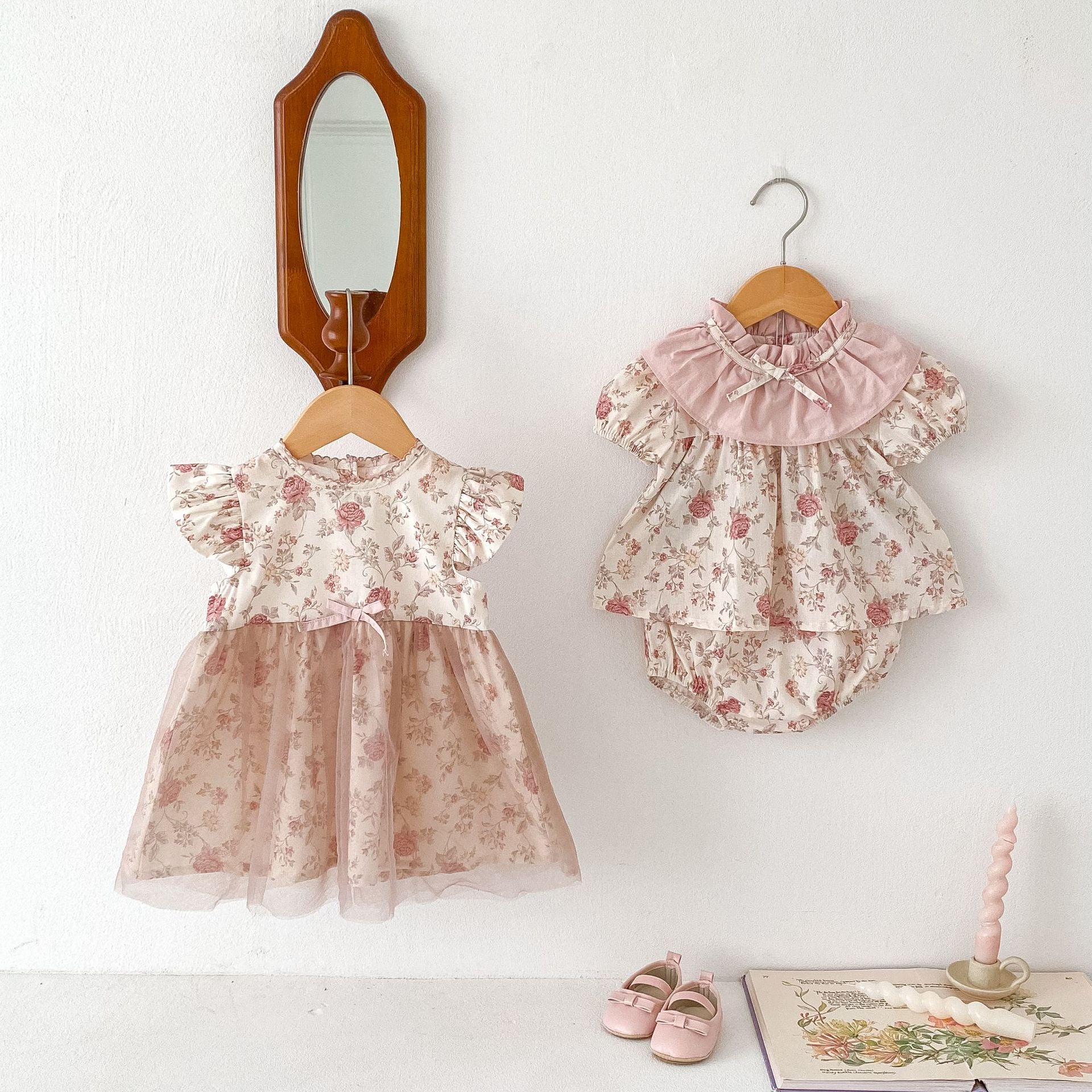 Conjunto/ Vestido Infantil Feminino Floral