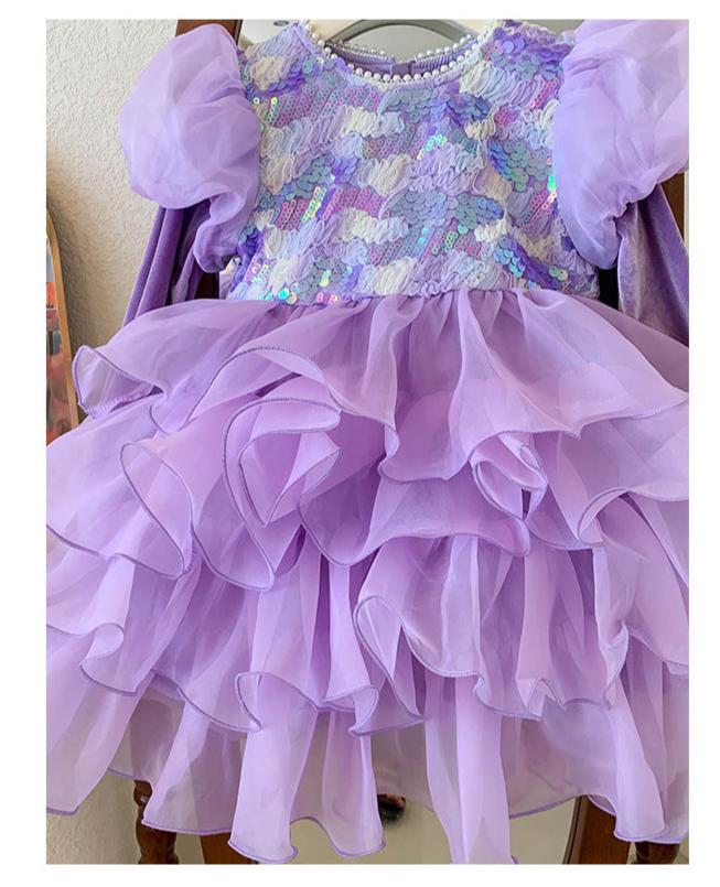 Vestido De Festa Infantil Roxo Sereia