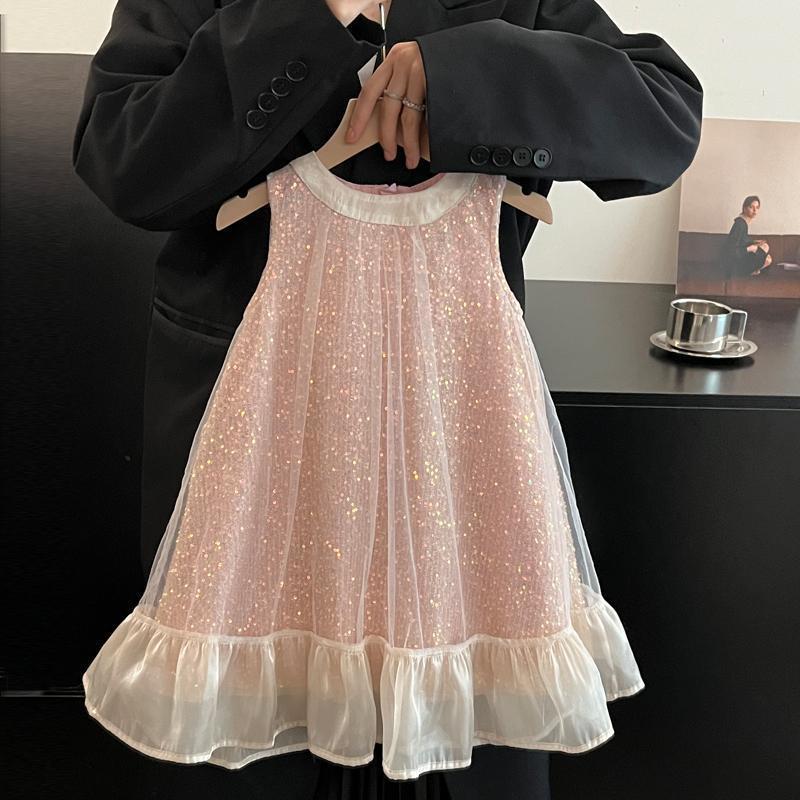 Vestido Infantil Rosa Brilhante