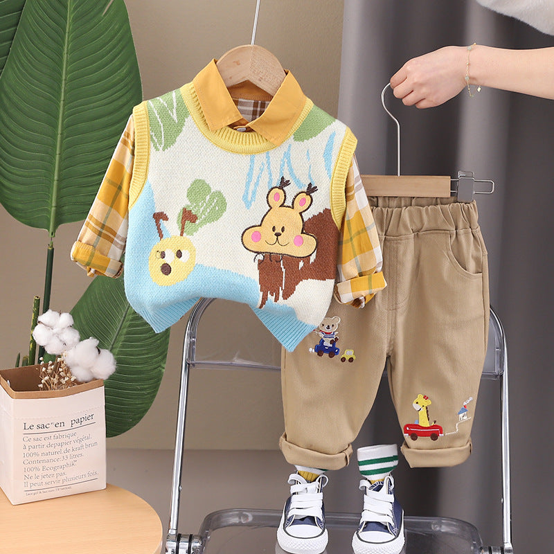 Conjunto Infantil Masculino 3 Peças Bichinhos