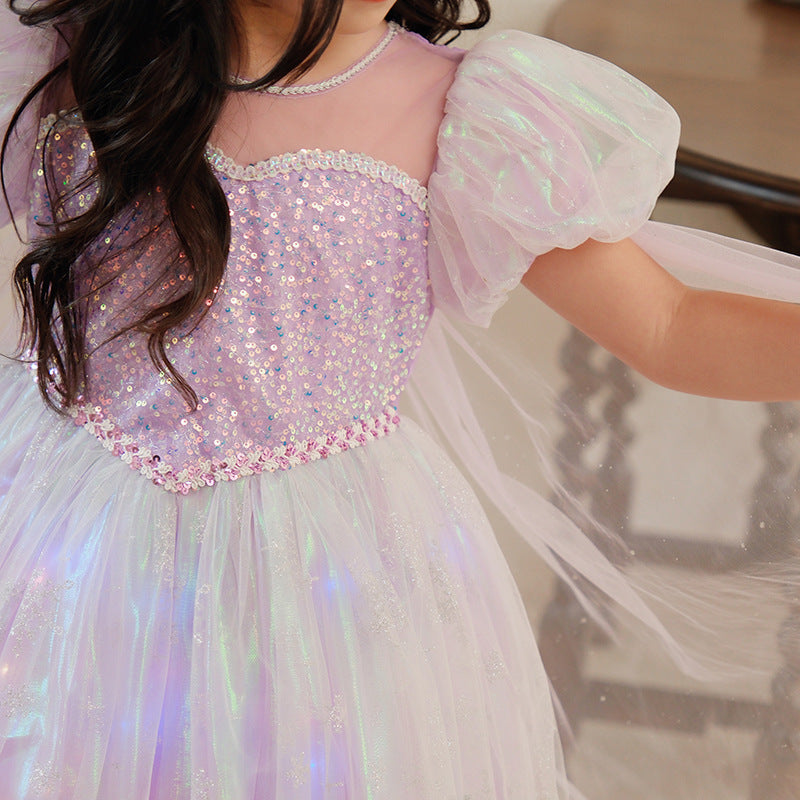 Vestido Infantil De Princesa Lantejoulas