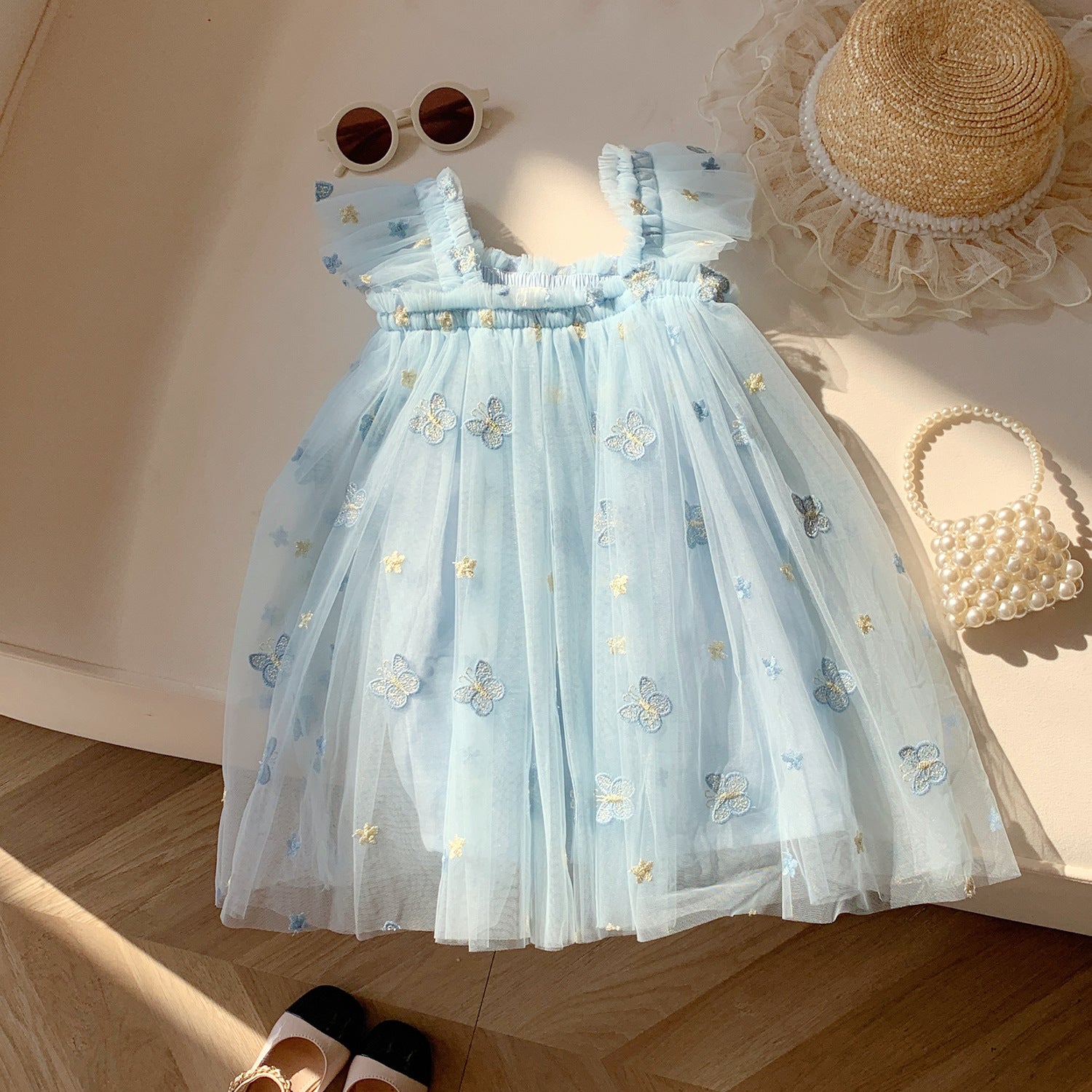 Vestido Infantil Tule Borboletinhas