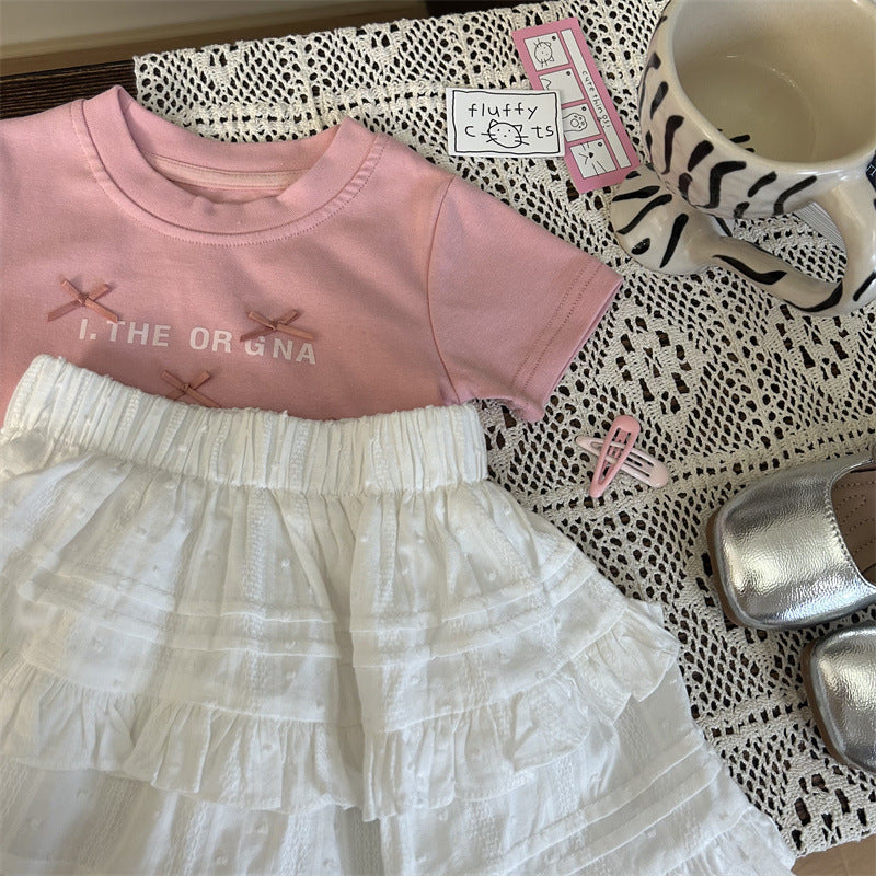 Conjunto Infantil Feminino Lacinhos Sainha