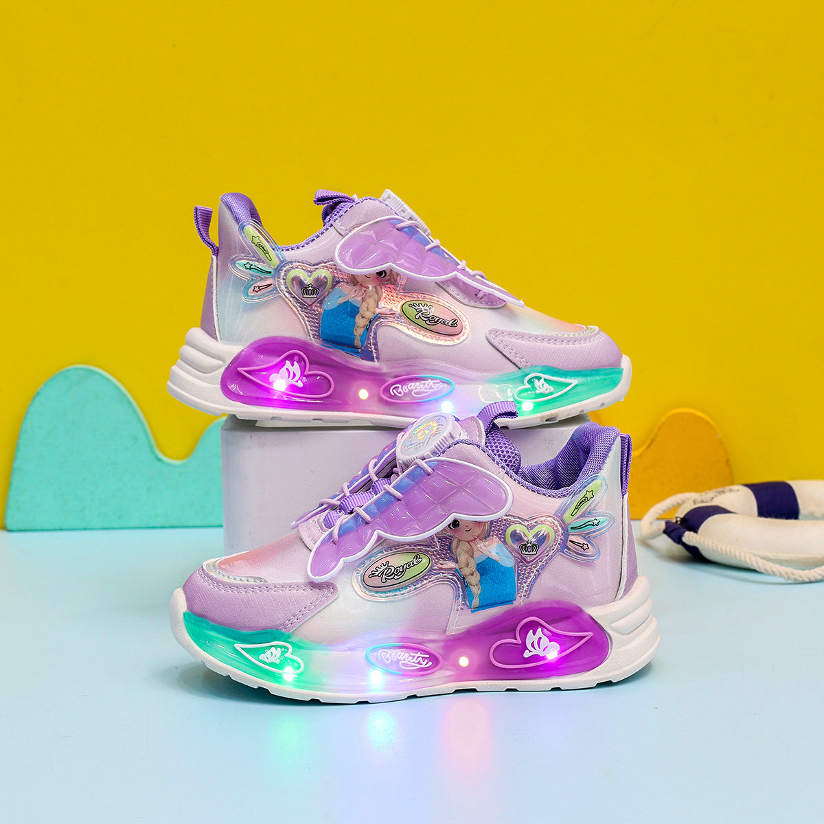 Tênis Infantil Borboletas Luzes Frozen