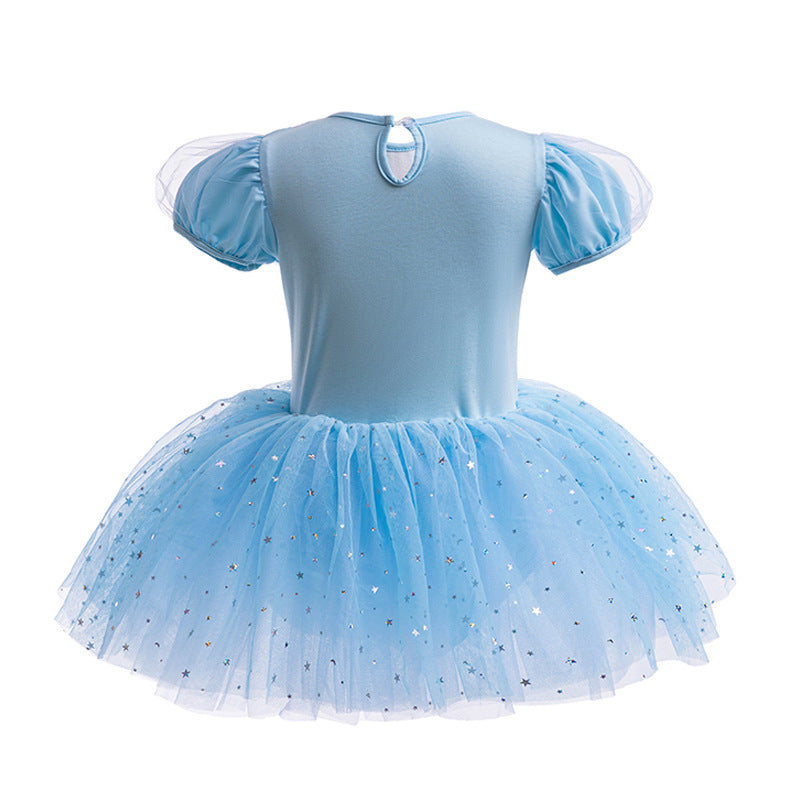 Vestido Infantil Princesa Tule Estrelinhas