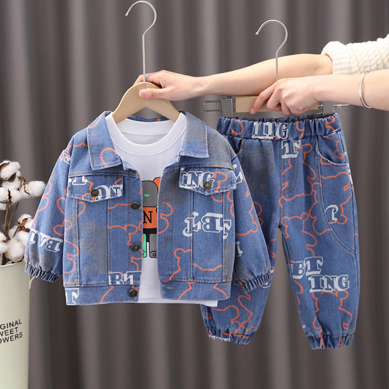 Conjunto Infantil Jeans Ursinhos 3 Peças