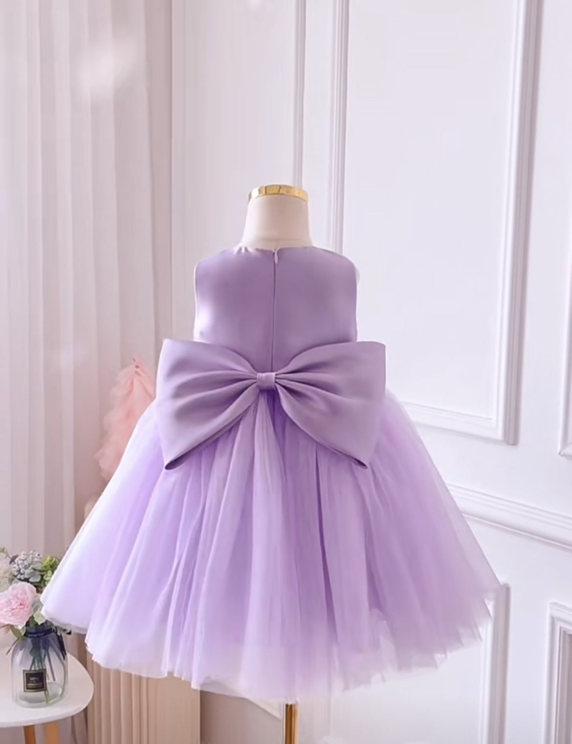 Vestido de Festa Infantil Roxo Pérolas