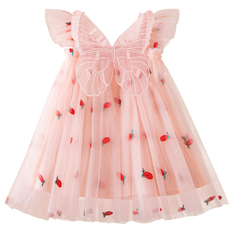 Vestido Infantil Tule Asinhas Estampas