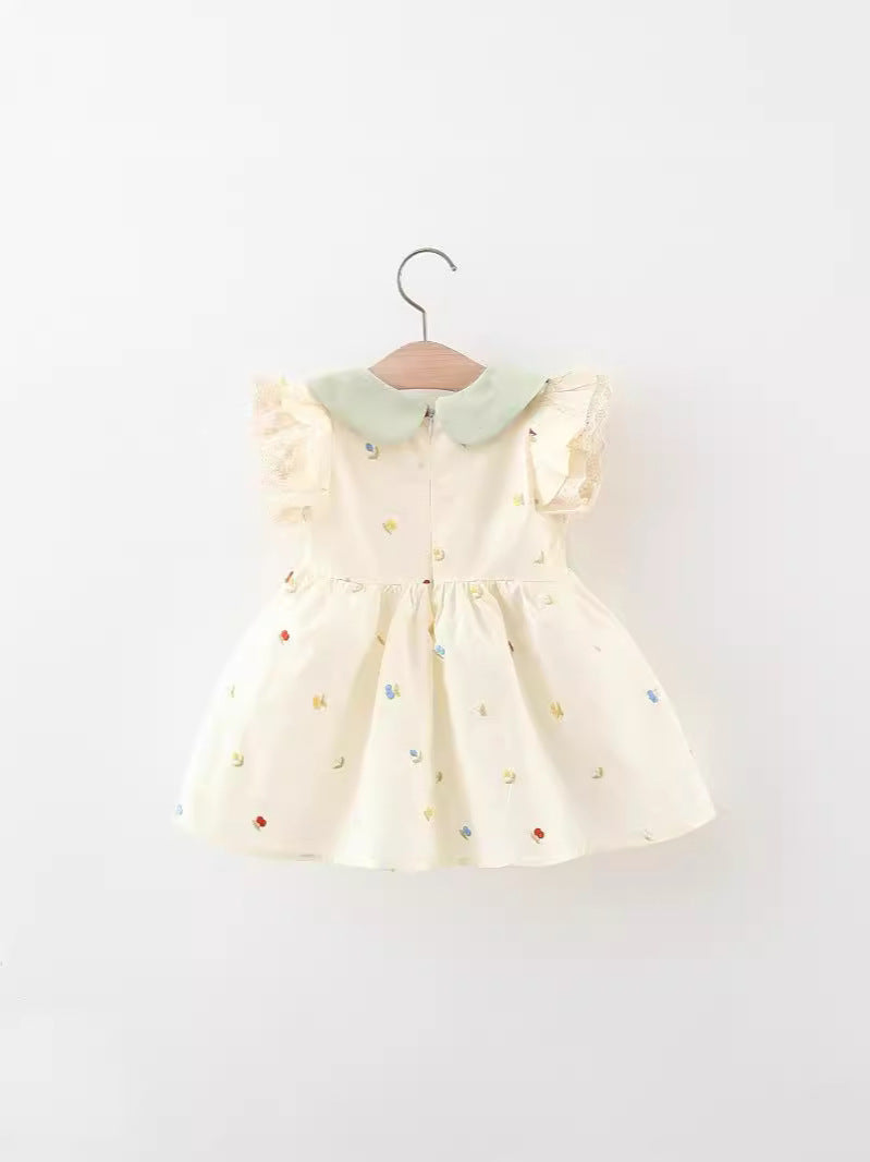 Vestido Infantil Com Flores e Lacinhos