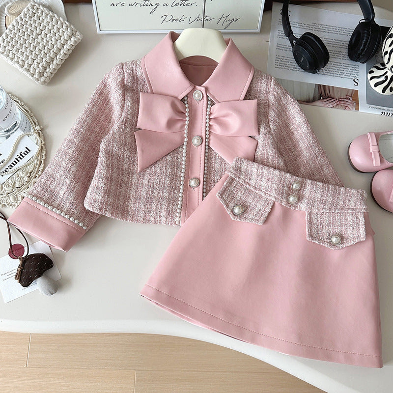 Conjunto Infantil Feminino Rosa Pérolas