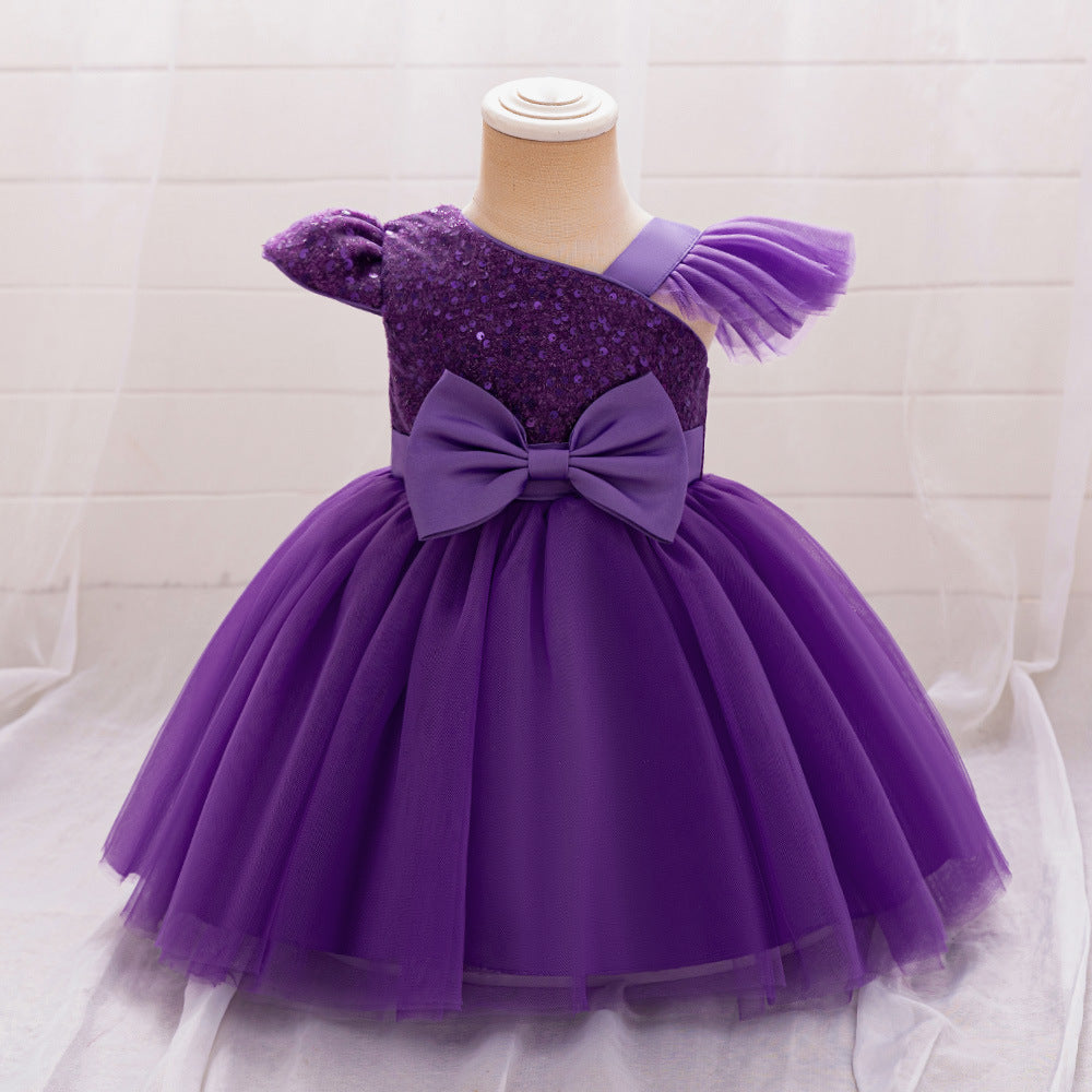 Vestido Infantil De Festa Strass Lacinho