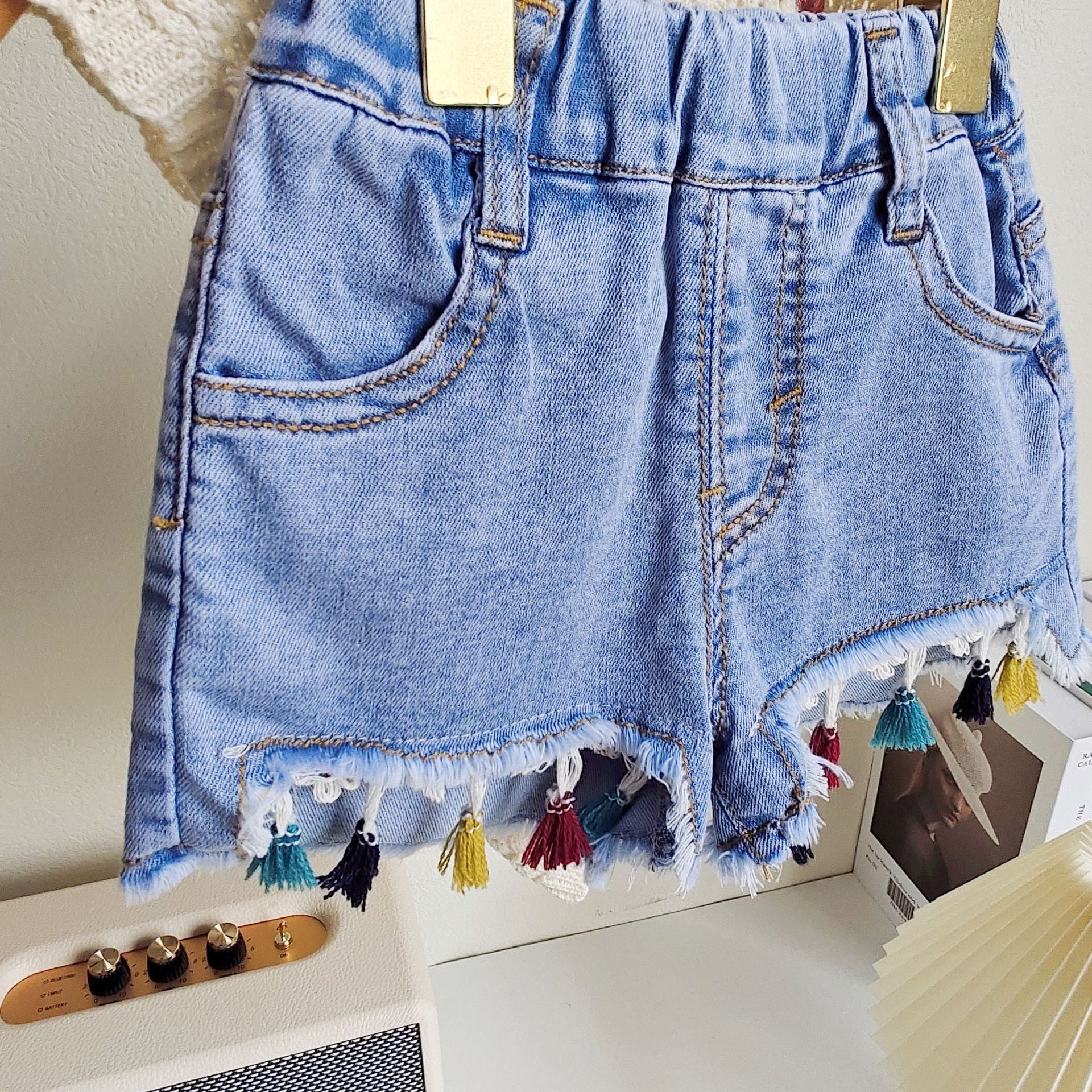 Shorts Infantil Feminino Jeans Coloridinho