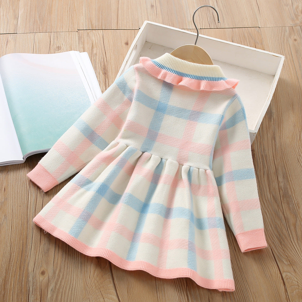 Vestido Infantil Inverno Xadrez