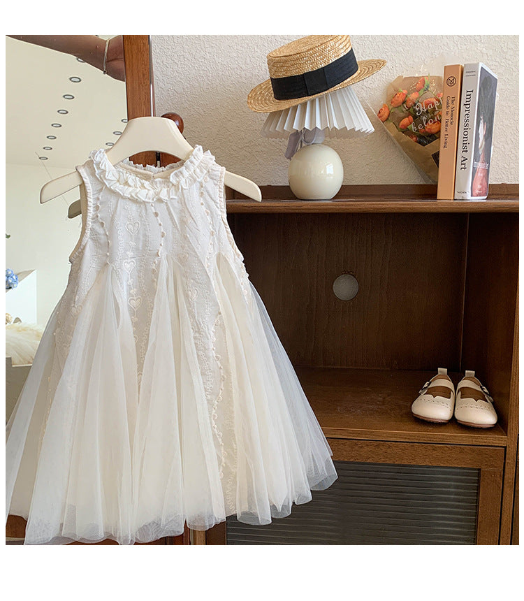 Vestido Infantil de Tule Coraçõeszinhos