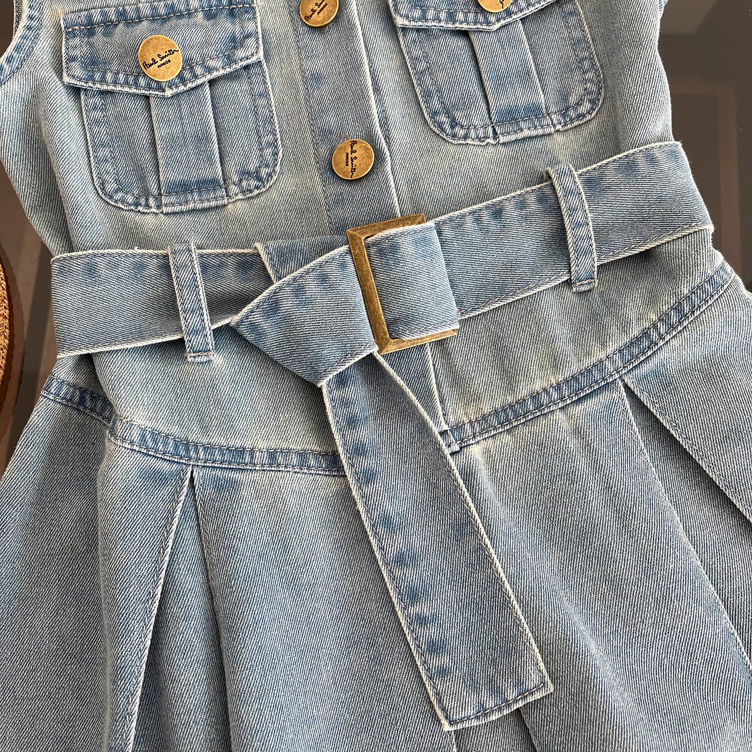 Vestido Infantil Jeans Botõezinhos