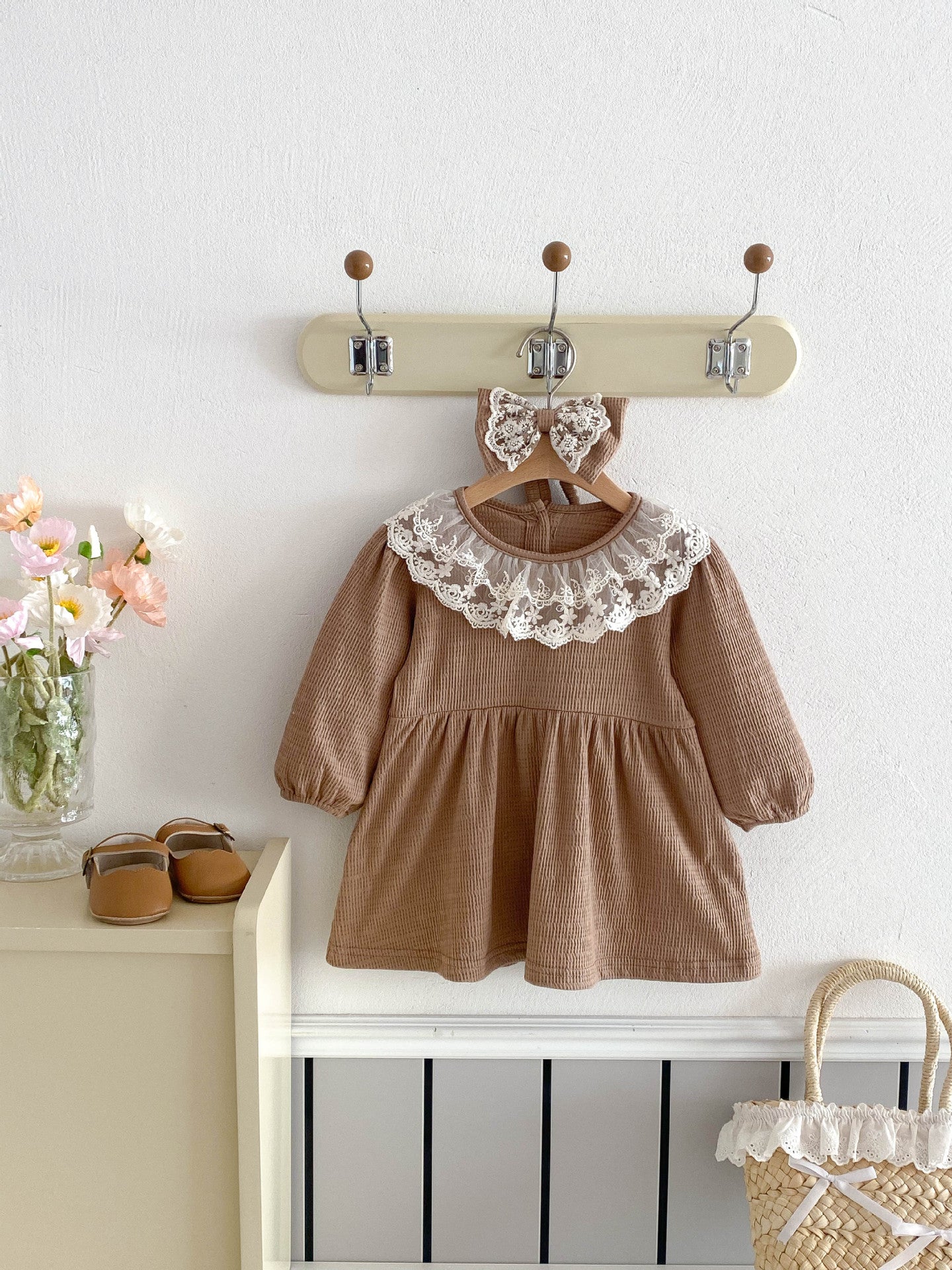 Body/ Vestido Infantil Gola Rendinha