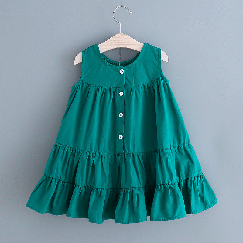 Vestido Infantil Verão Botõezinhos