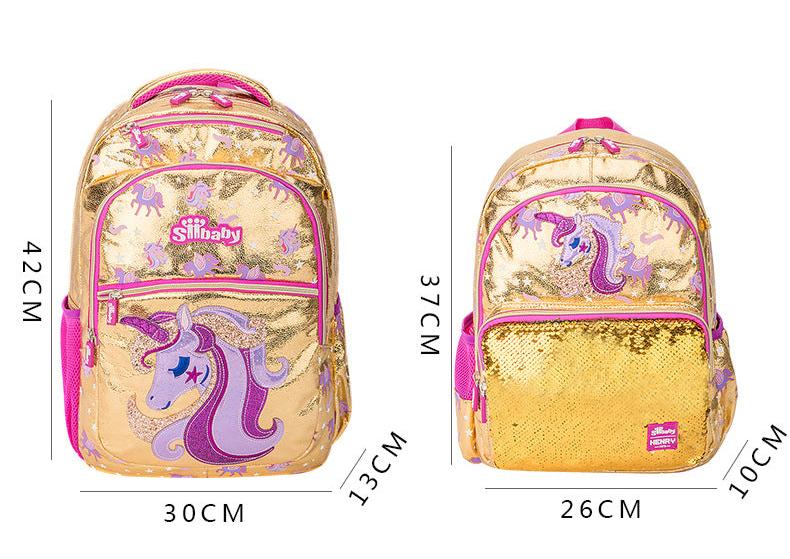 Mochila Infantil Dourada Unicórnio