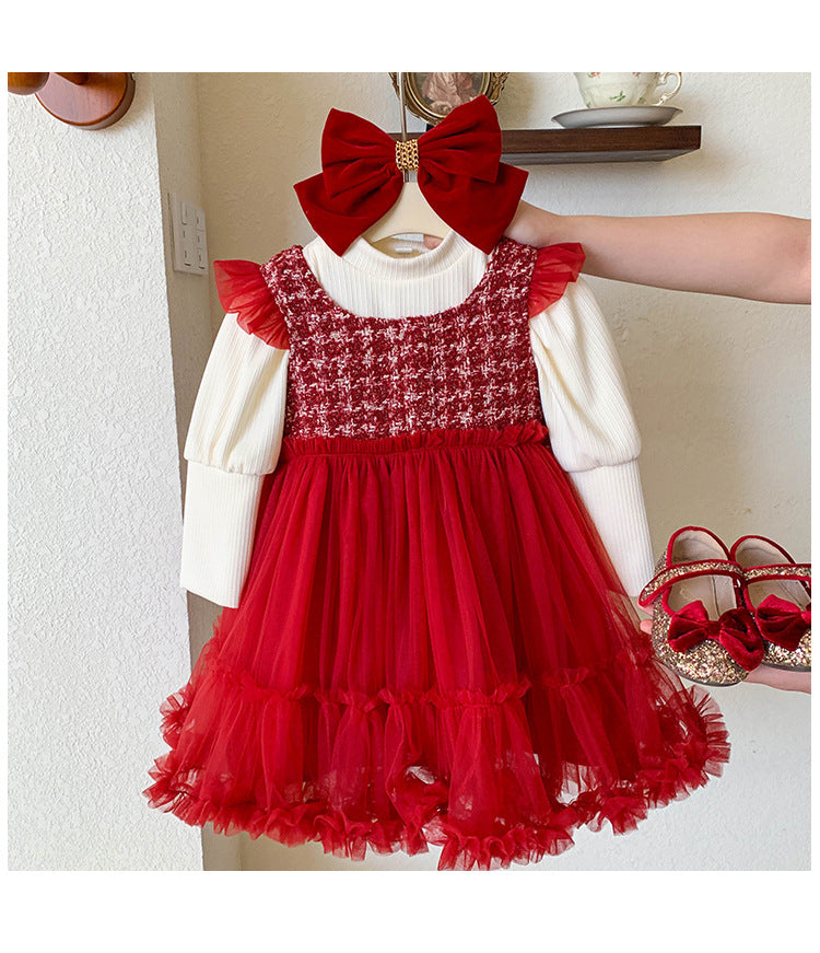 Vestido Infantil Inverno/ Verão Vermelho