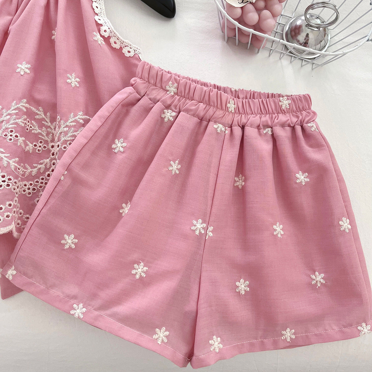 Conjunto Infantil Feminino Renda Floral