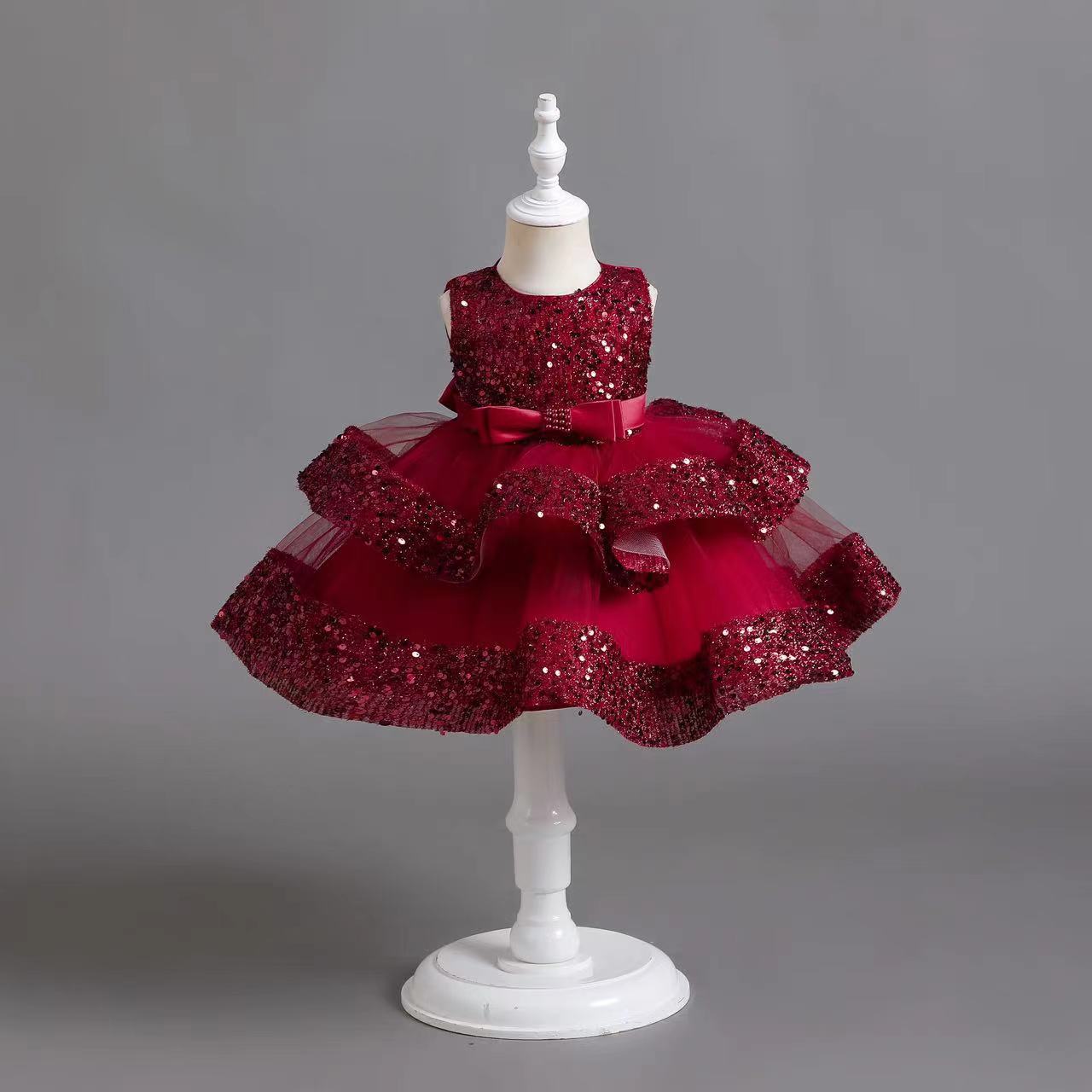 Vestido Infantil De Festa Natal Brilhante