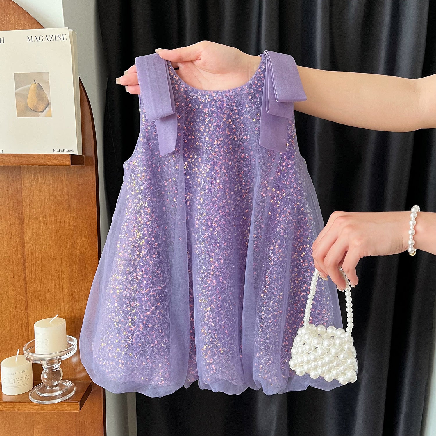 Vestido Infantil Lantejoulas Brilhante