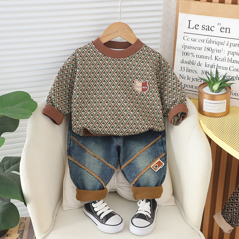 Conjunto Infantil Masculino Inverno Ursinho e Jeans