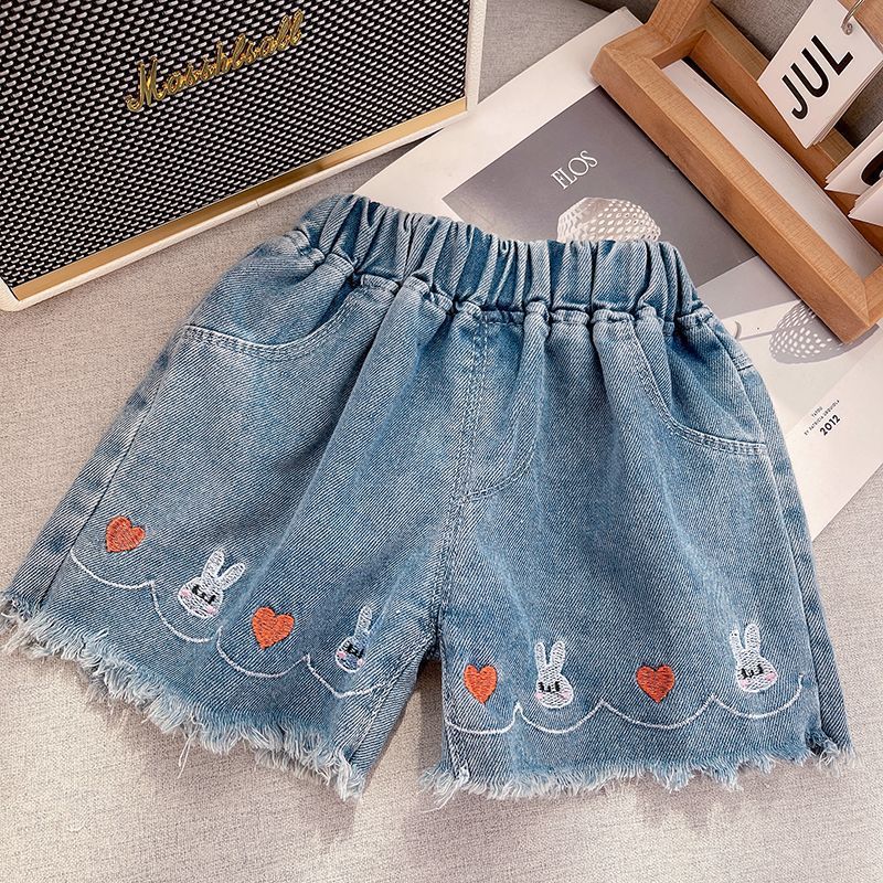 Shorts Infantil Feminino Jeans Florzinhas