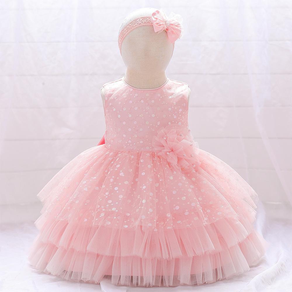 Vestido Infantil Tule Brilhante Florzinha