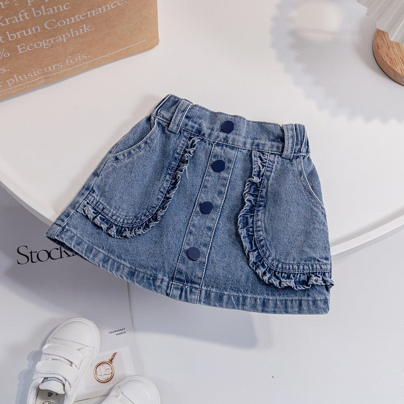 Saia Infantil Jeans Botõezinhos