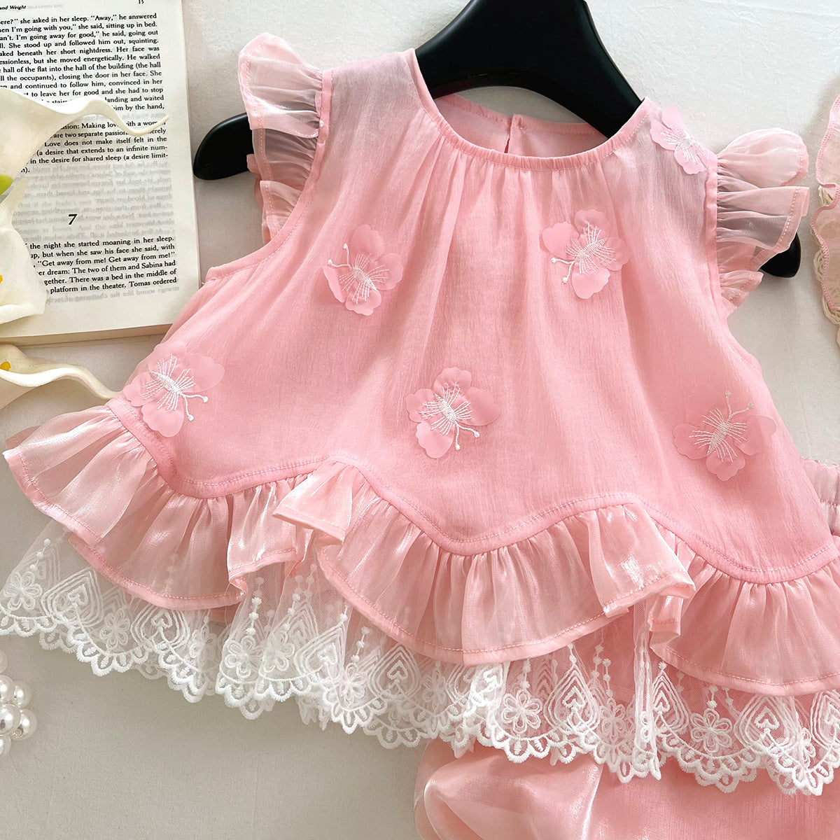 Conjunto Infantil Renda Borboletinhas