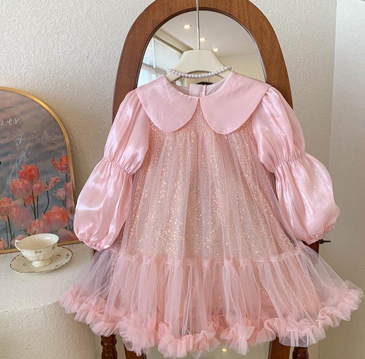 Vestido Infantil Brilhante e Tule