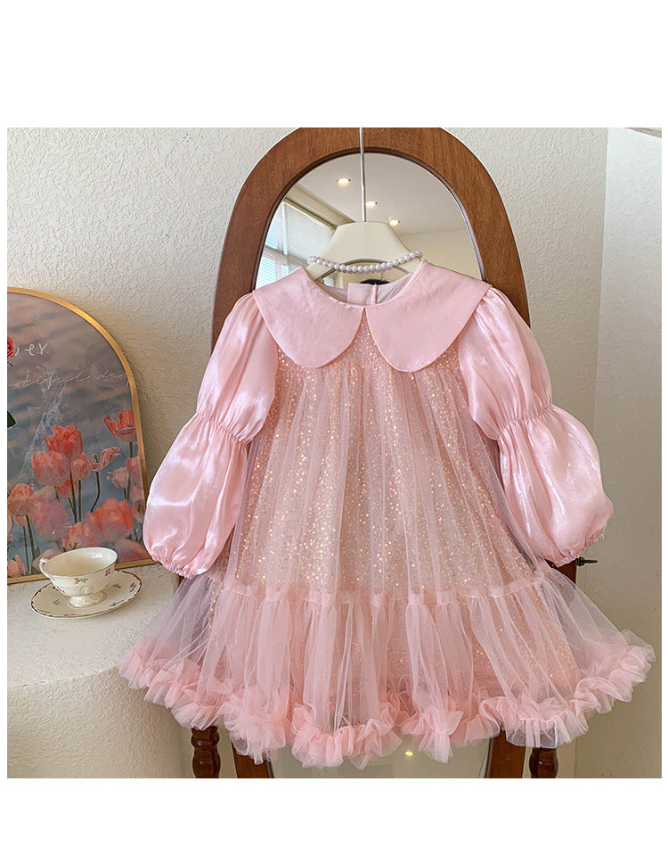 Vestido Infantil Brilhante e Tule