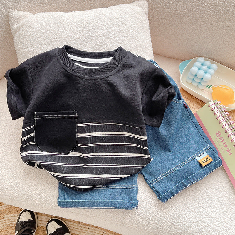 Conjunto Infantil Masculino Lístras Bolsinho