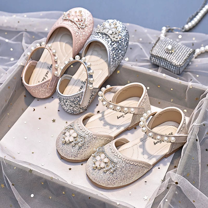 Sapato Infantil Feminino Brilhos Florzinha