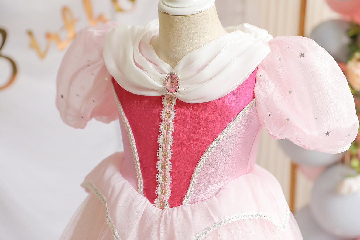 Vestido Infantil Rosa Princesa