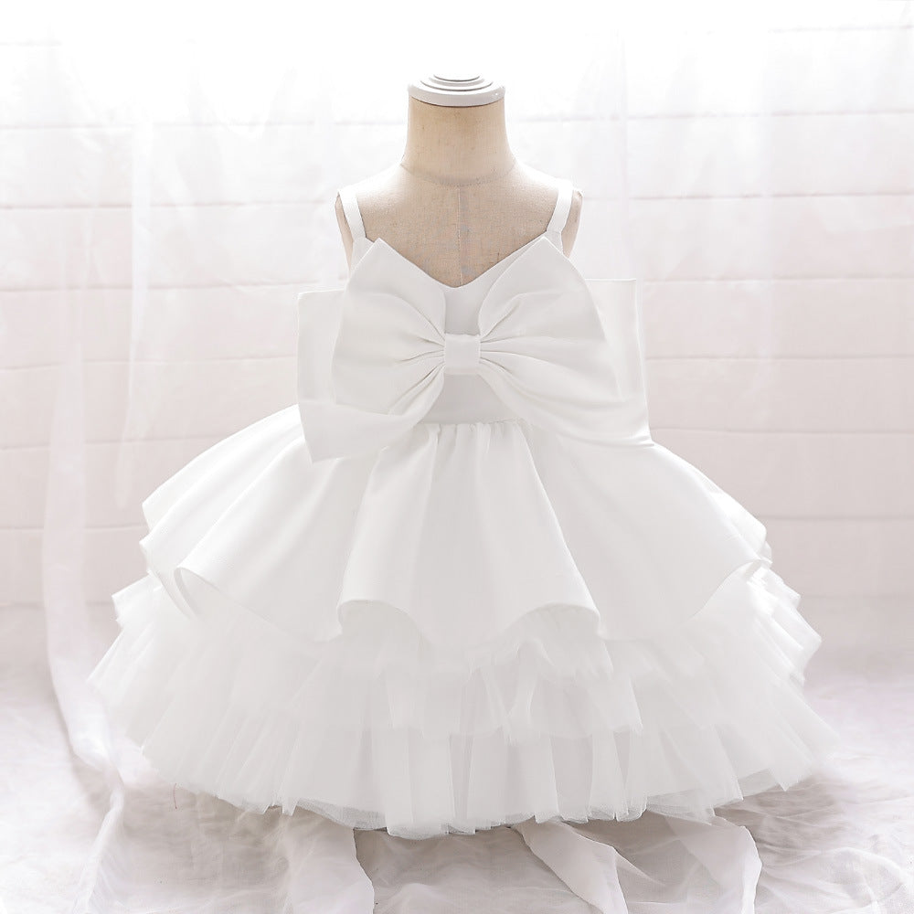 Vestido Infantil De Festa Tule Laço