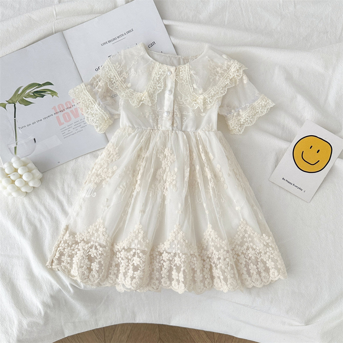 Vestido Infantil Rendado Floral