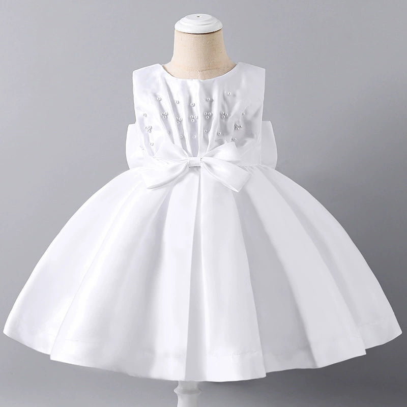 Vestido Infantil de Festa Pérolas Lacinho