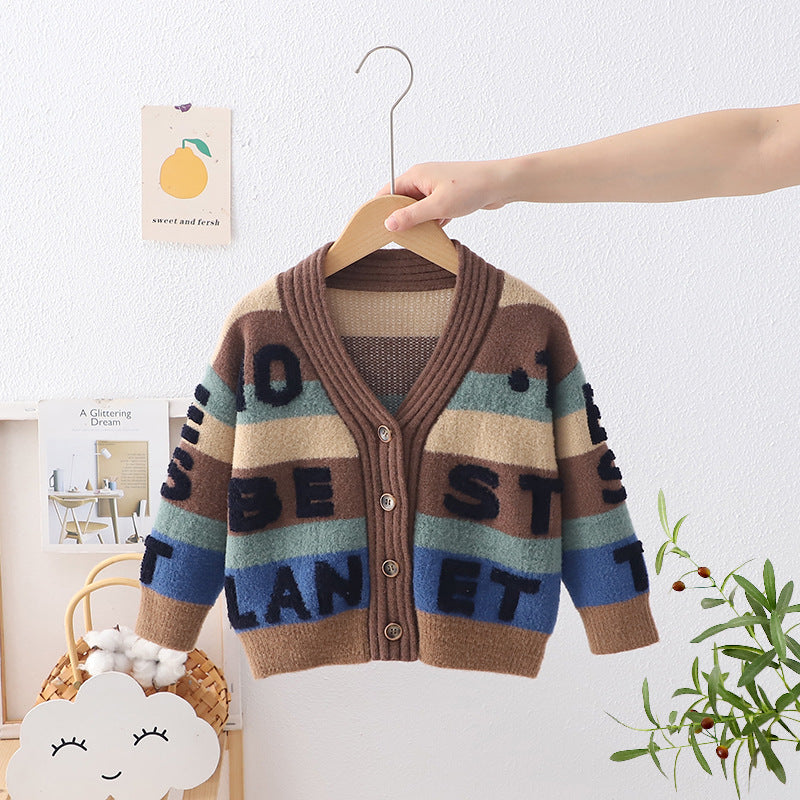 Cardigan Infantil Tricô Letrtinhas