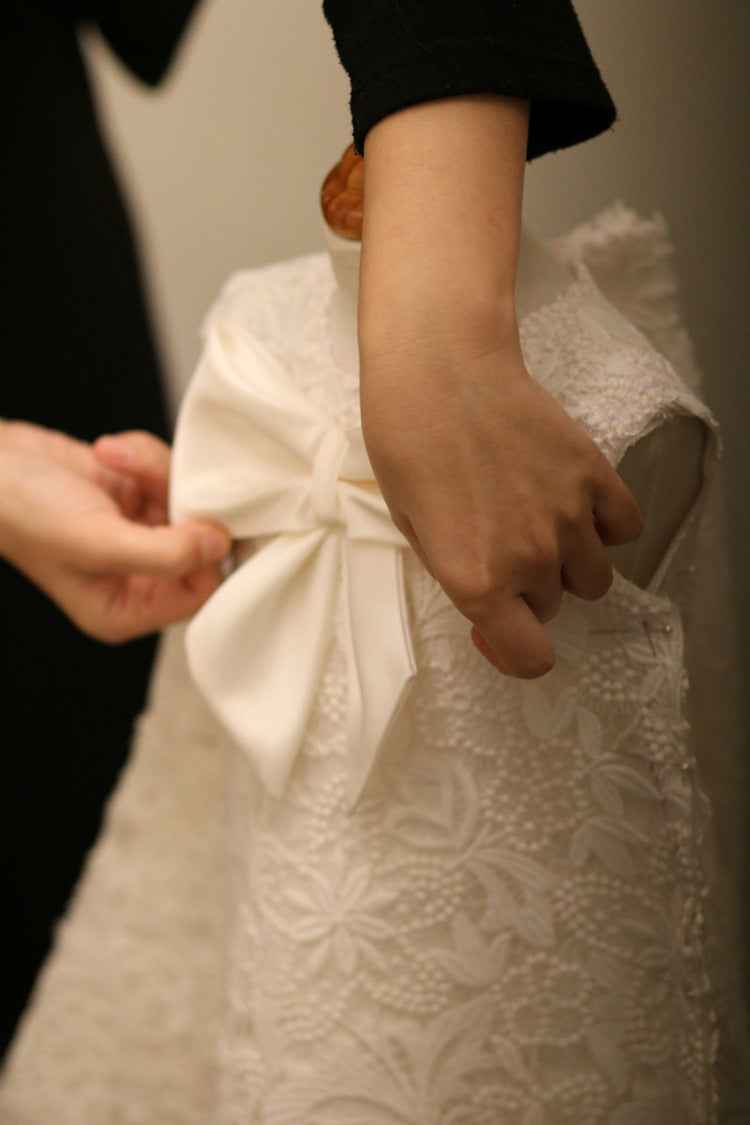 Vestido Infantil Rendado e Lacinho