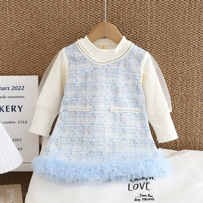 Vestido Infantil Inverno Tweed