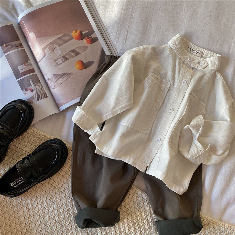 Camisa Infantil Moderna Bolsinho e Botões