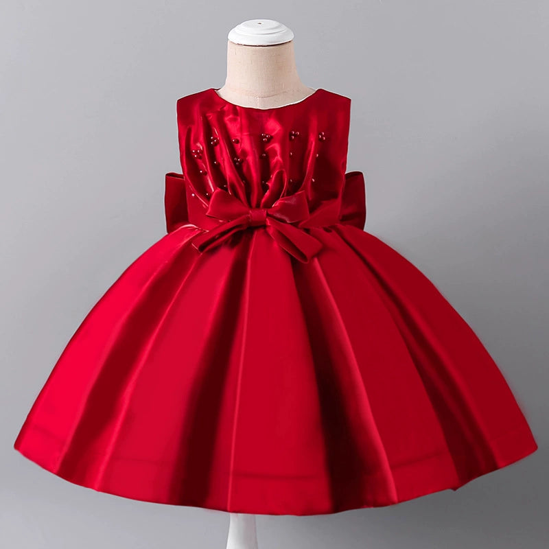 Vestido Infantil de Festa Pérolas Lacinho