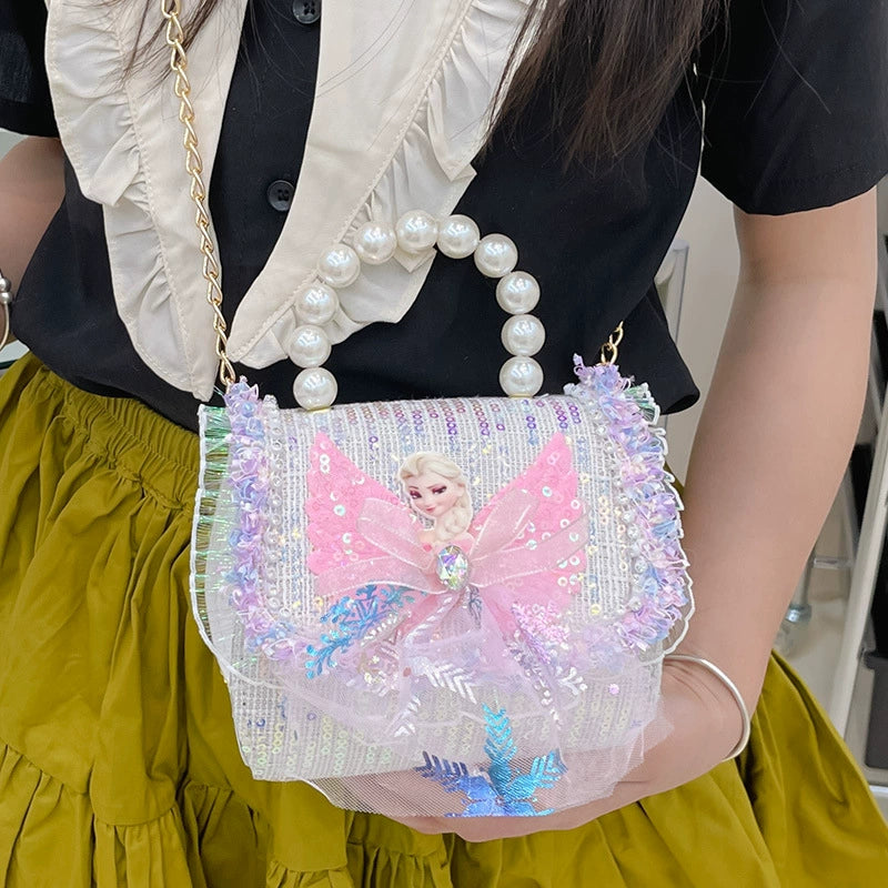 Bolsa Infantil Feminina Alcinha de Pérolas