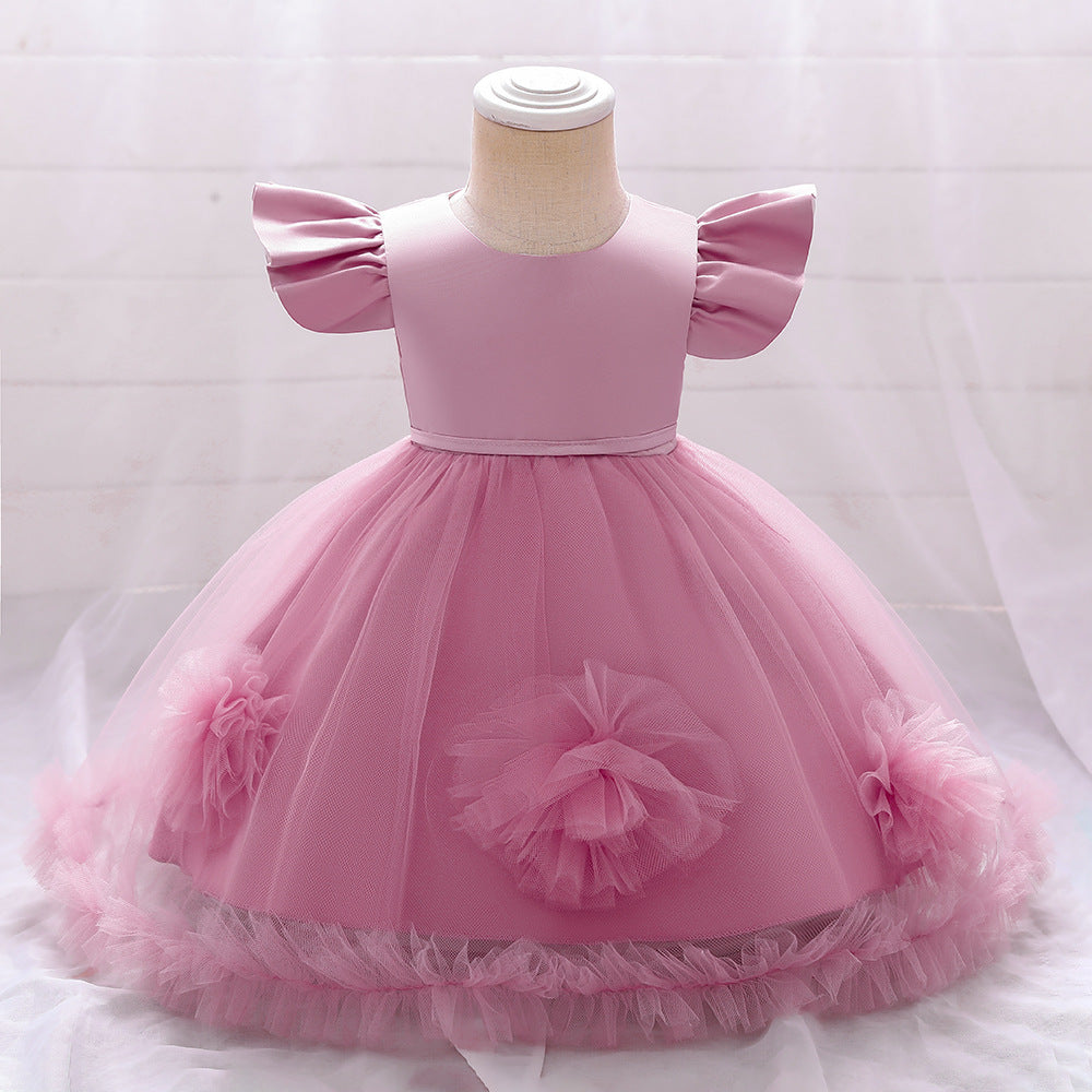 Vestido De Festa Infantil Tule Florzinhas