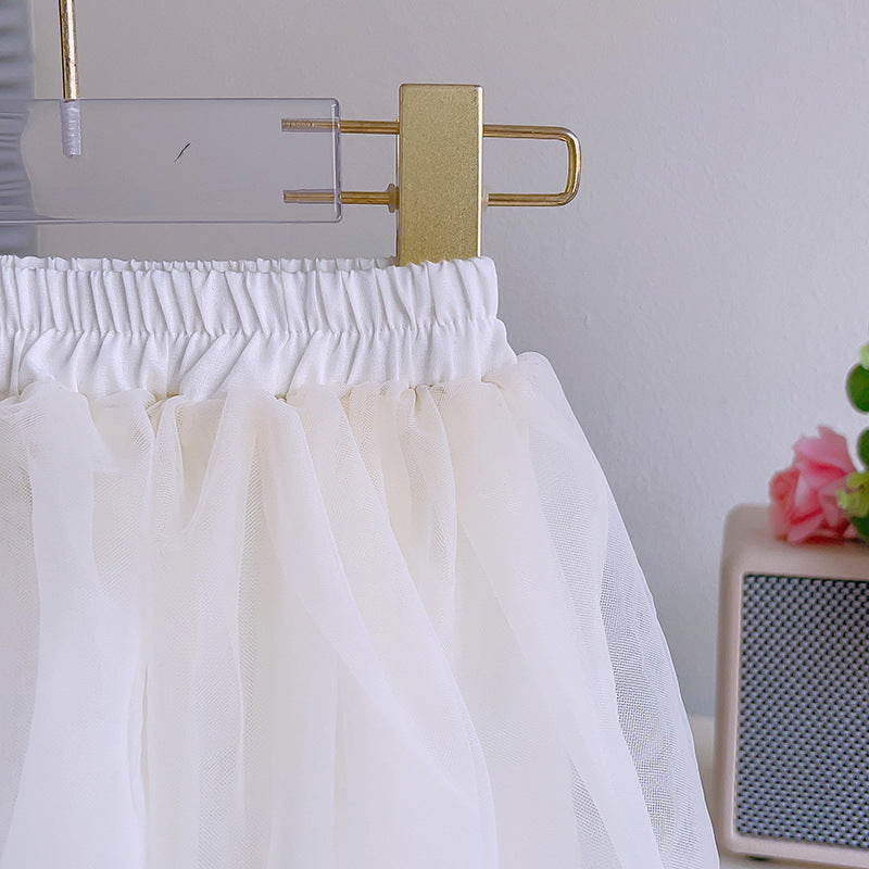 Conjunto Infantil Feminino Azul e Tule